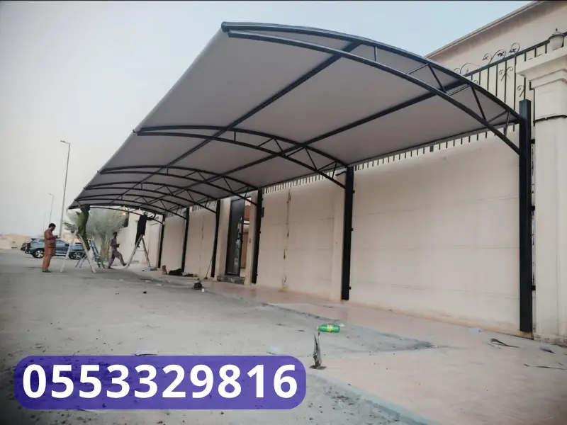 تركيب مظلات سيارات في الخبر الدمام بهيكل معدني مجلفن